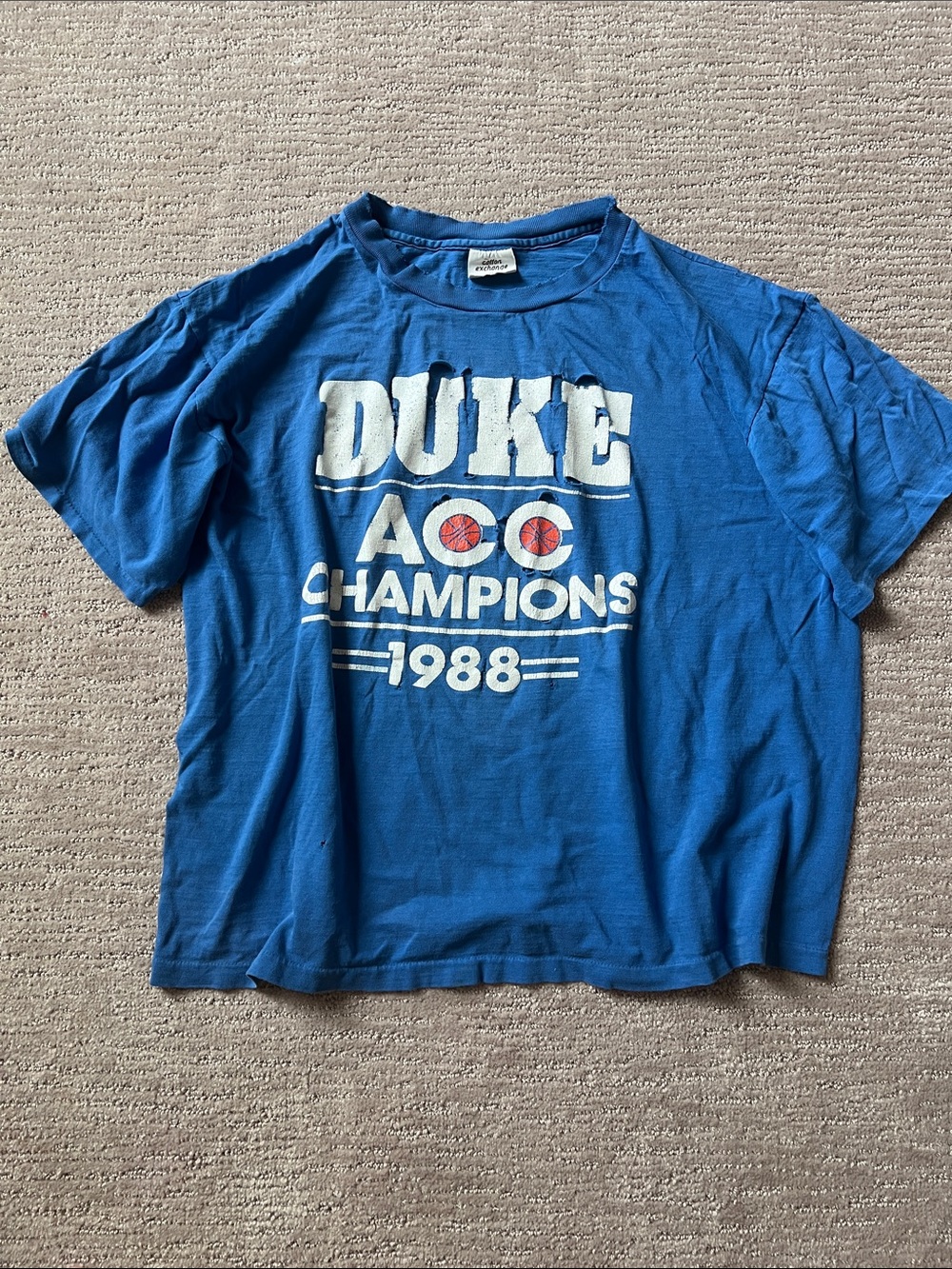 Vintage | DUKE ACC CHAMPS 1988 The Cotton Exchange Distressed T-Shirt